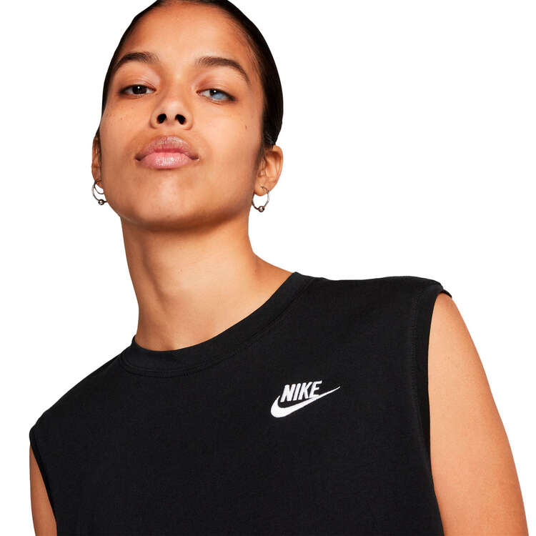 Nike Womens Sportswear Club Cropped Sleeveless Tee - Black