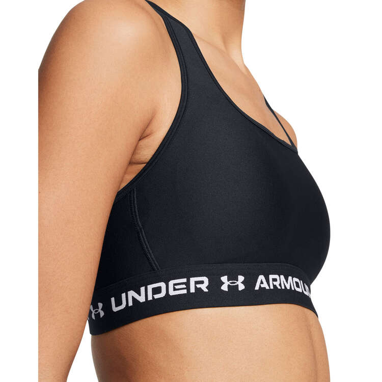 Under Armour Womens Crossback Medium Support Sports Bra - Black/White