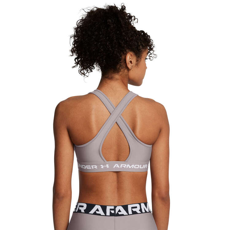 Under Armour Womens Crossback Medium Support Sports Bra - Grey