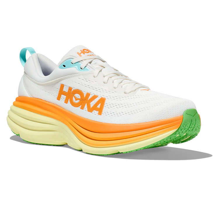 Hoka Bondi 8 Mens Running Shoes - White/Orange