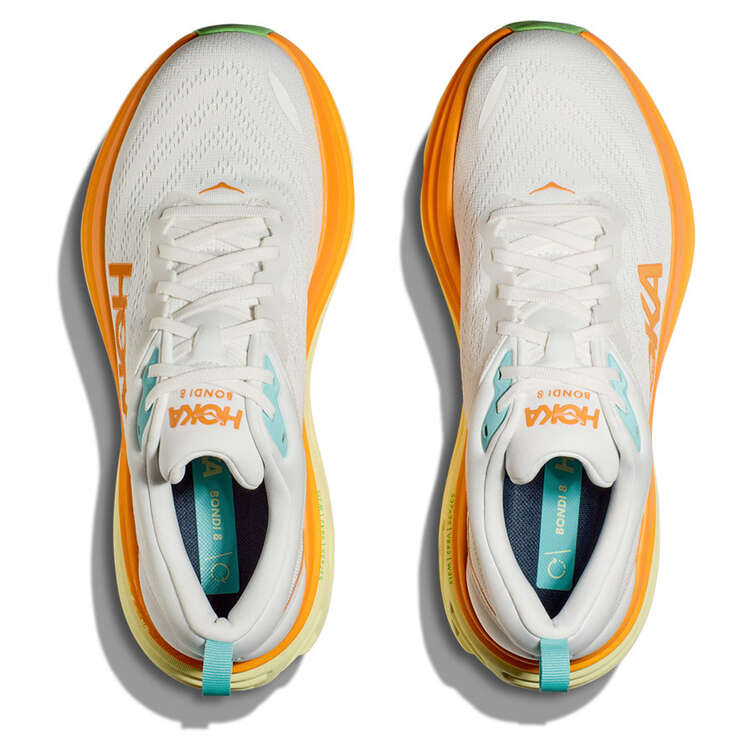 Hoka Bondi 8 Mens Running Shoes - White/Orange