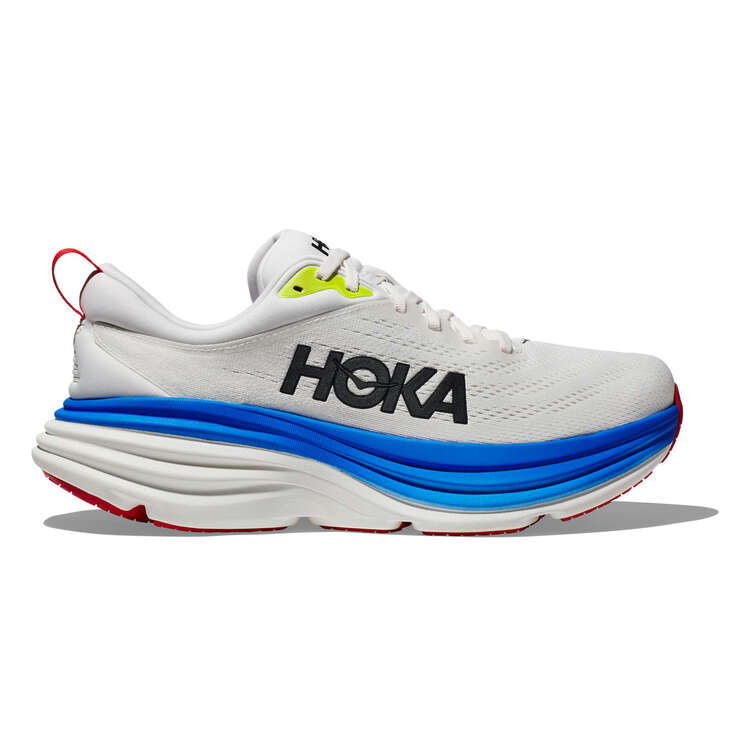 Hoka Bondi 8 Mens Running Shoes - White/Blue