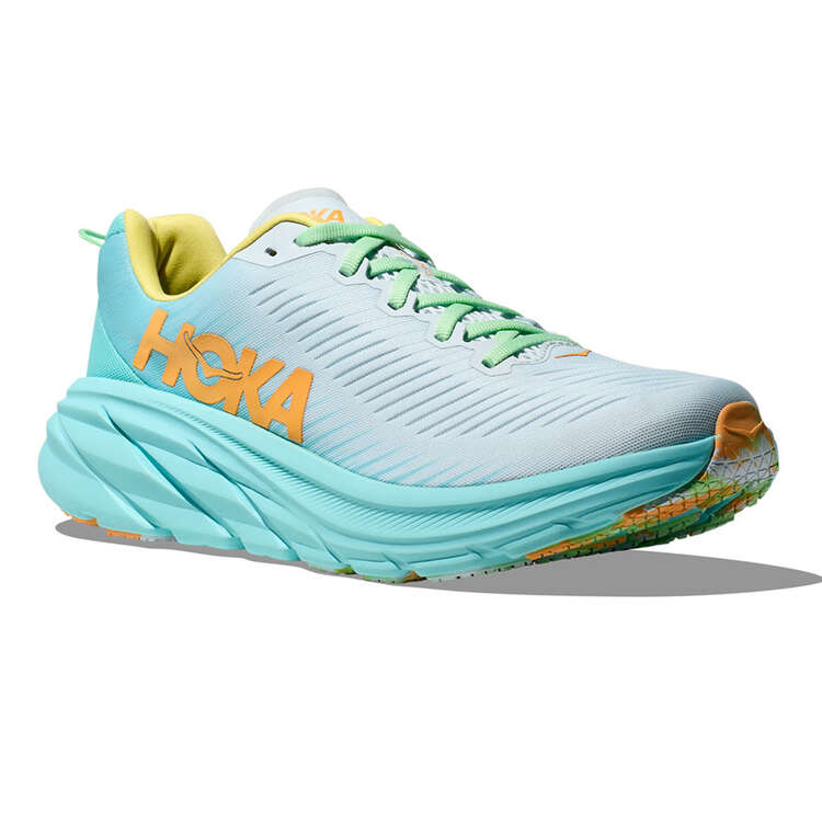 HOKA Rincon 3 Mens Running Shoes - White/Aqua