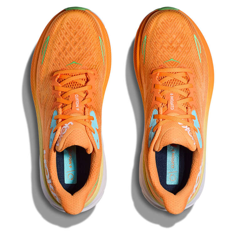 Hoka Clifton 9 Mens Running Shoes - Orange/White