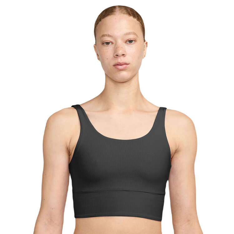 Nike Womens Zenvy Wide Ribbed Light Support Longline Sports Bra - Black