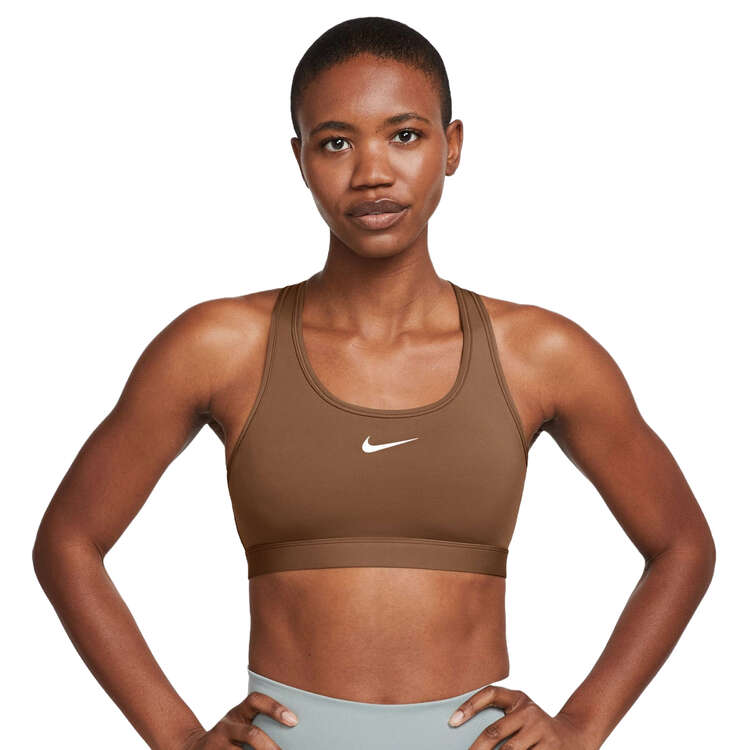 Nike Womens Swoosh Medium Support Padded Sports Bra - Brown