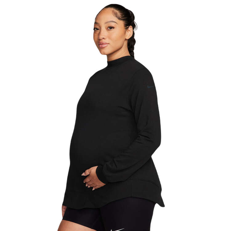 Nike One Womens Maternity Reversible French Terry Pullover - Black