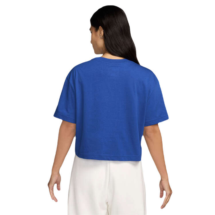 Nike Womens Sportswear Club Essentials Cropped Tee - Blue