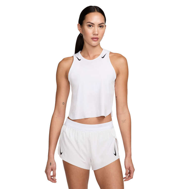 Nike Womens AeroSwift Dri-FIT ADV Crop Tank - White/Black