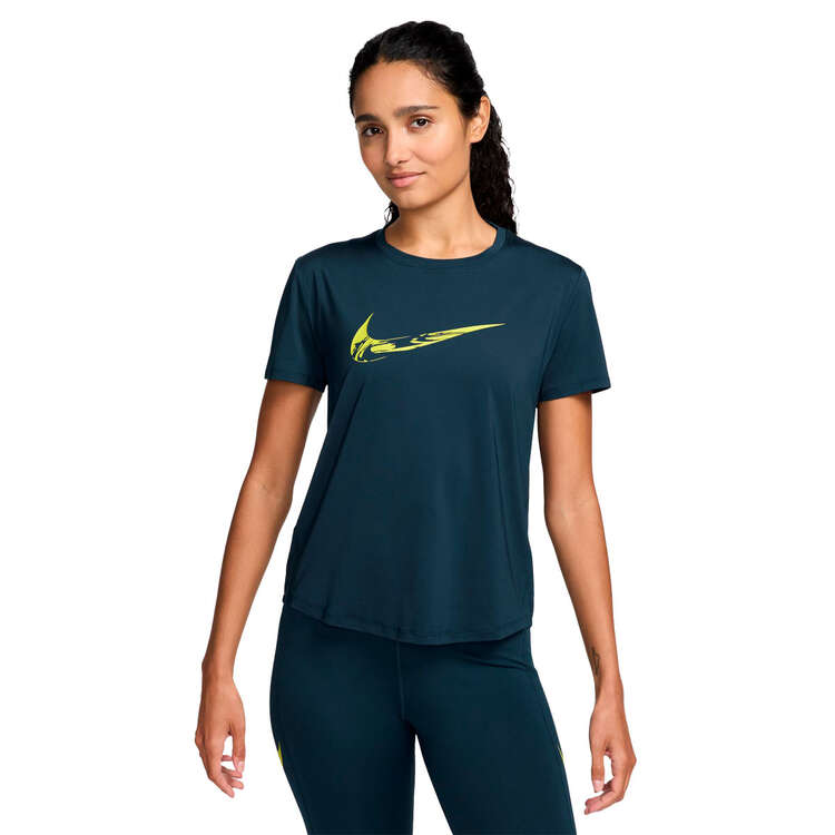 Nike One Womens Swoosh Dri-FIT Running Tee - Navy