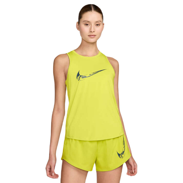 Nike One Womens Swoosh Dri-FIT Running Tank - Green