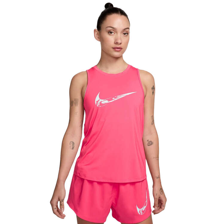 Nike One Womens Swoosh Dri-FIT Running Tank - Pink