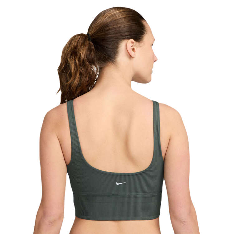 Nike Womens Zenvy Rib Light Support Padded Longline Sports Bra - Green