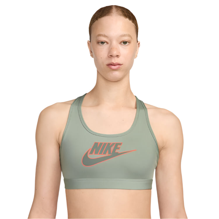 Nike Womens Swoosh Medium Support Padded Logo Sports Bra - Jade