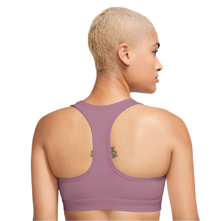 Nike Womens Swoosh Medium Support Padded Logo Sports Bra - Plum