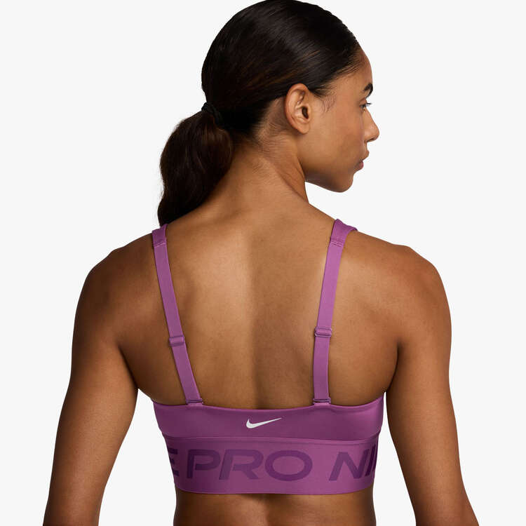 Nike Pro Womens Indy Plunge Medium Support Padded Sports Bra - Fuschia