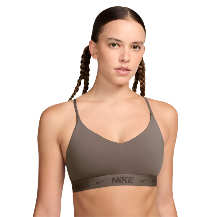 Nike Womens Indy Dri-FIT Light Support Padded Adjustable Sports Bra - Brown