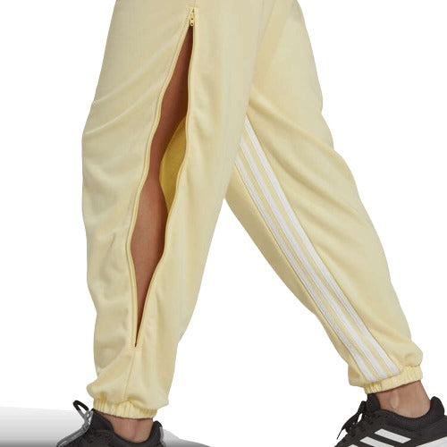 adidas Womens Hyperglam 3-Stripes Cuffed French Terry Sweatpants - Yellow