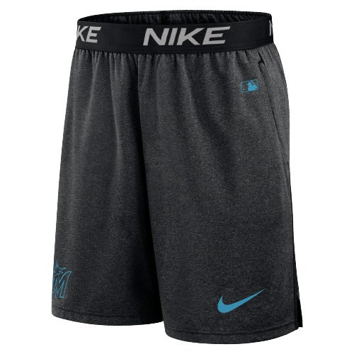 Miami Marlins Authentic Nike Dri Fit Swoosh Logo Shorts - Grey