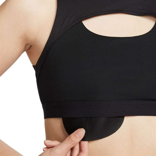 Nike Womens Dir-FIT Indy Mini Mock-Neck Light-Support Padded Sports Bra - Black