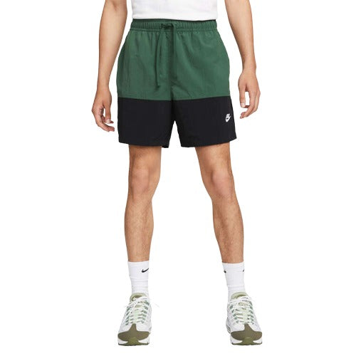 Nike Mens Club Woven Colour-Blocked Loghtweight Shorts - Green/Black