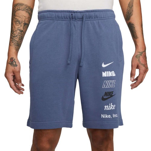 Nike Mens Cotton Club Fleece French Terry Shorts - Blue