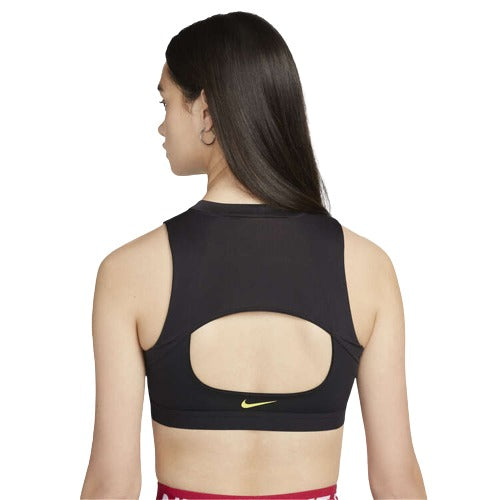 Nike Womens Dir-FIT Indy Mini Mock-Neck Light-Support Padded Sports Bra - Black