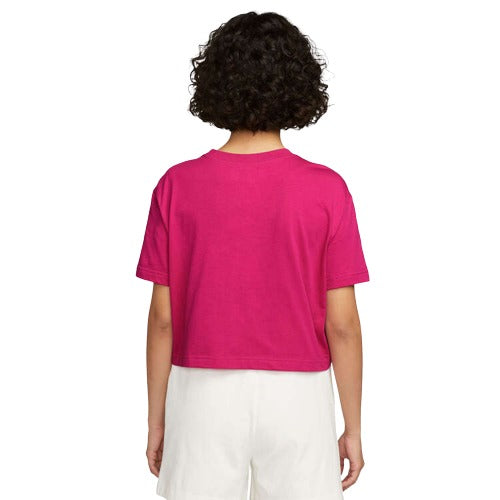 Nike Womens Sportswear Essential Cropped Cotton Tee - Pink