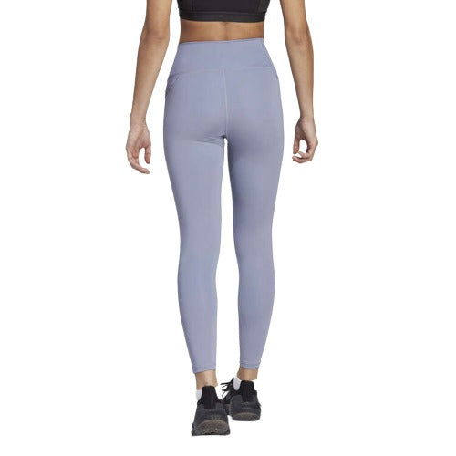 adidas Womens Optime Stash Pocket 7/8 High Rise Tights - Blue