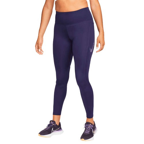 Nike Womens Fast Dri-FIT Mid-Rise 7/8 Running Tights - Purple