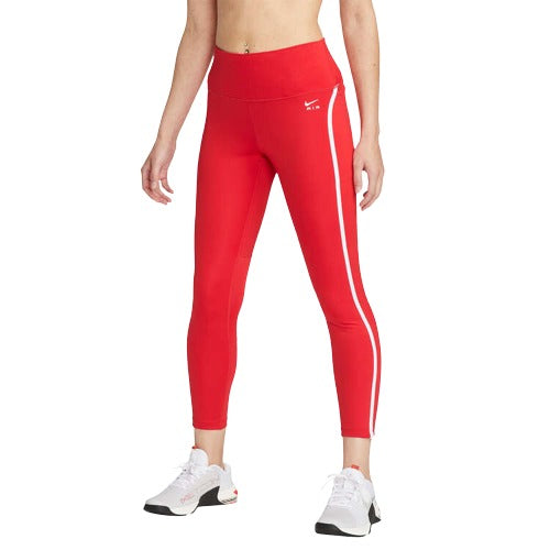 Nike Air Womens Dri-FIT Fast Mid-Rise 7/8 Running Tights - Red