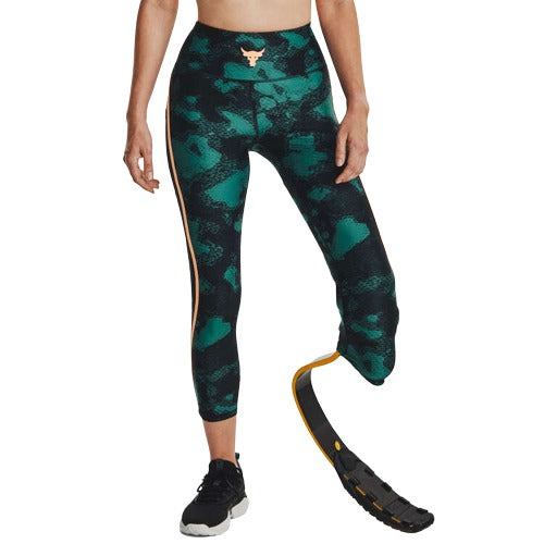 Under Armour Womens Project Rock HeatGear Printed High Rise Ankle Tights - Print