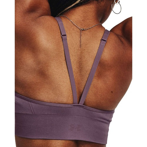 Under Armour Womens Pullover Training Seamless Low Long Sports Bra - Purple