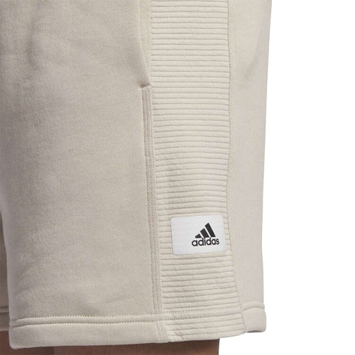 adidas Mens Lounge French Terry Cotton Shorts - Beige