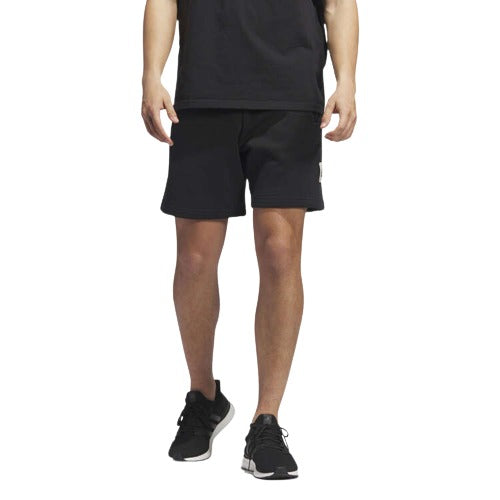 adidas Mens Lounge French Terry Cotton Shorts - Black