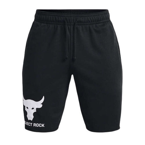 Under Armour Project Rock Mens Terry Cotton Shorts - Black