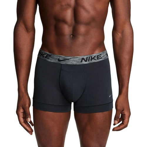 Nike Mens Dri-FIT Reluxe Boxer Briefs 2 Pack - Black