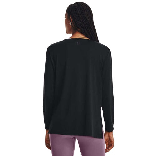 Under Armour Womens V-Neck Meridian Longsleeve Longline Top - Black