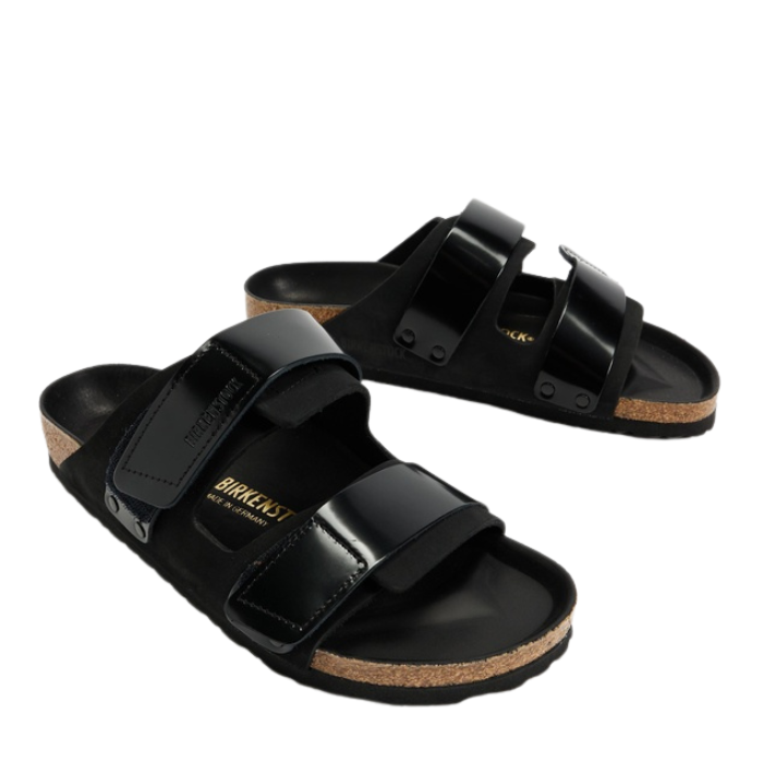 Birkenstock Unisex Regular Fit Uji Nubuck Leather Sandals - Black