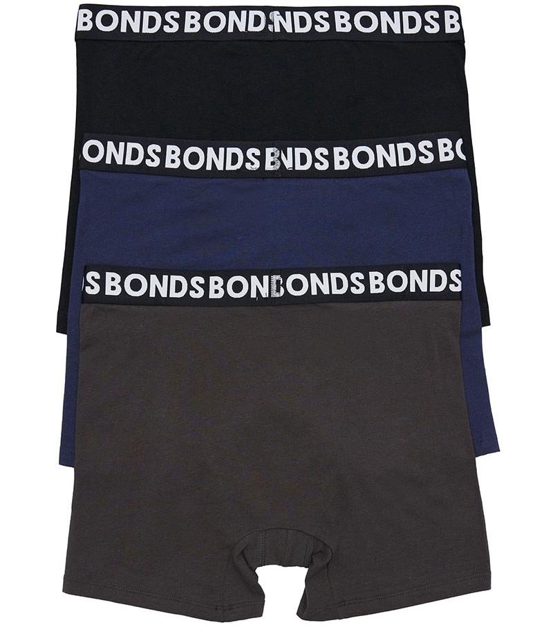 Bonds Men's Underwear Everyday Trunk 3 Pack - Black / Khaki/Navy