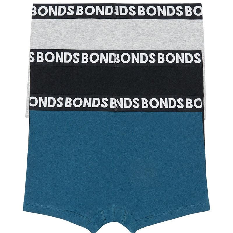 Bonds Men's Underwear Everyday Trunk 3 Pack - Black/Navy/Grey