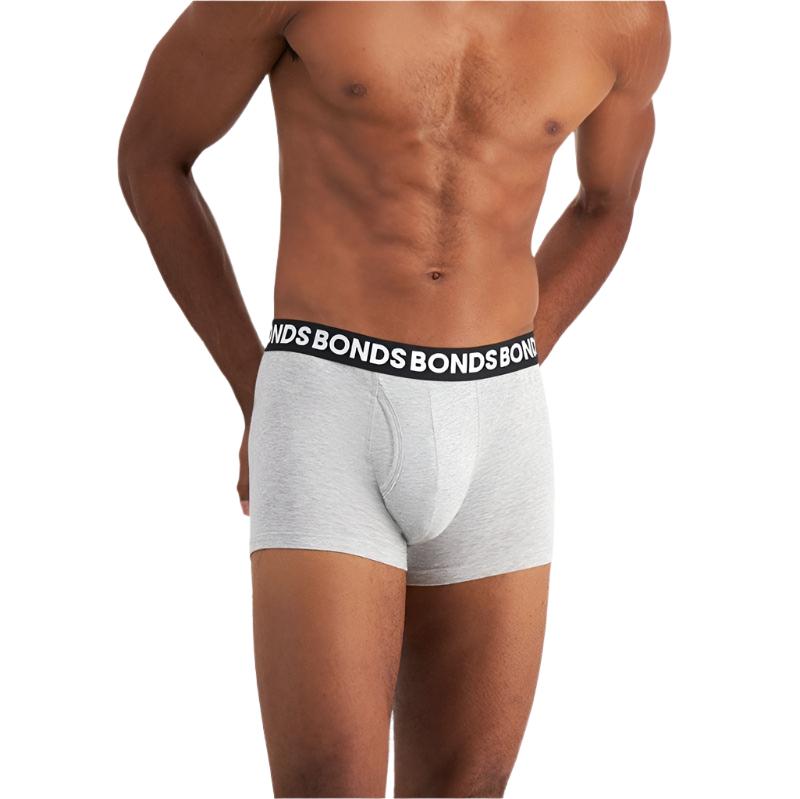 Bonds Men's Underwear Everyday Trunk 3 Pack - Black/Navy/Grey