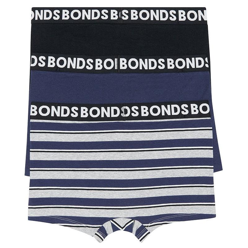 Bonds Men's Underwear Everyday Trunk 3 Pack - Black Pack