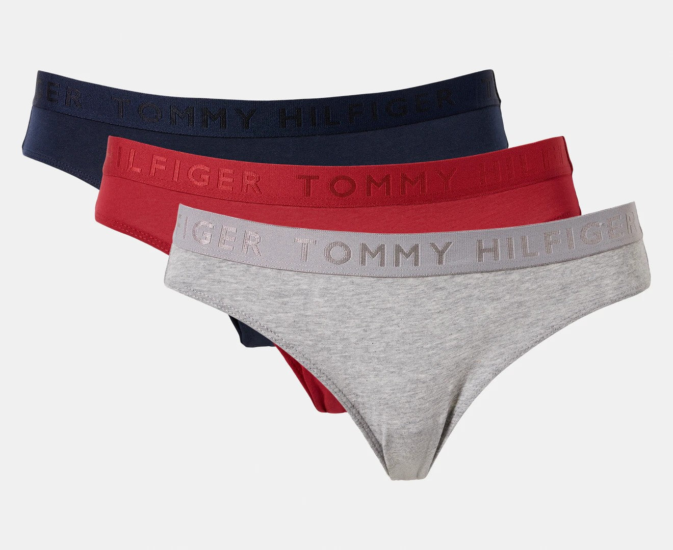 Tommy Hilfiger Women's Cotton Bikini Briefs 3-Pack - Grey/Red/Navy