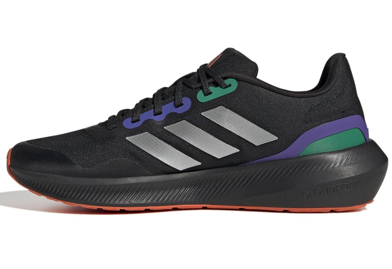 Adidas Men's Runfalcon 3.0 TR Running Shoes - Core Black/Silver Metallic/Purple Rush