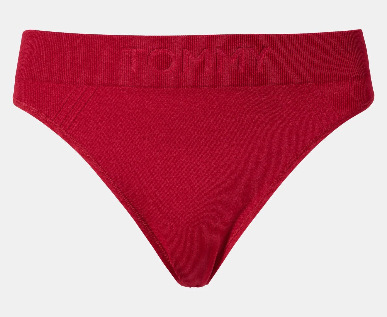 Tommy Hilfiger Women's Seamless Thongs w/ Debossed Logo 3-Pack - Red/Grey/Black