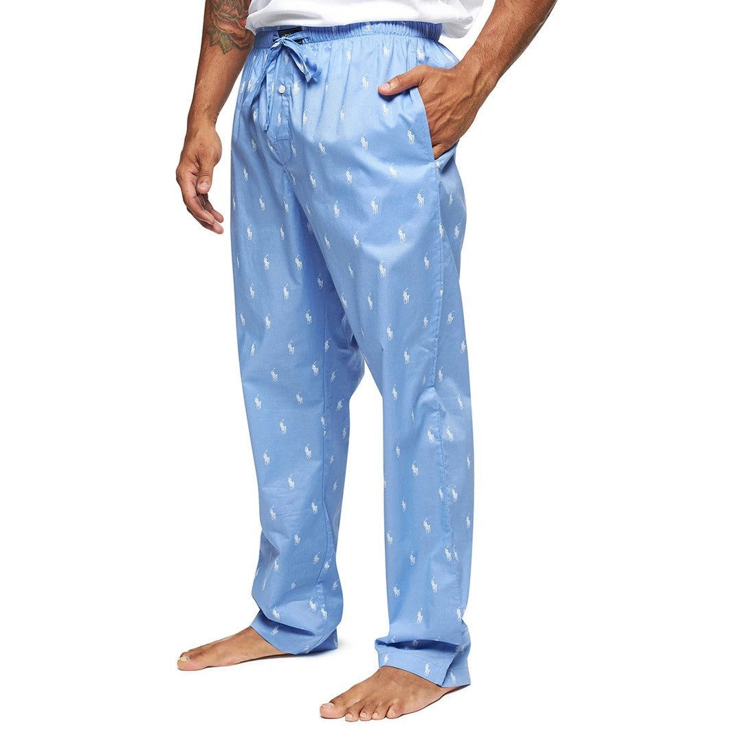 Polo Ralph Lauren Mens Pyjama Pants - Beach Blue/White