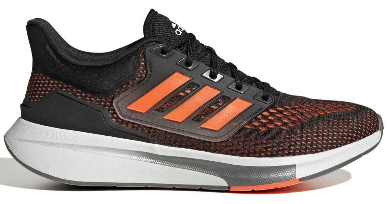 Adidas Men's EQ21 Run Running Shoes - Core Black/Solar Orange/Iron Metallic