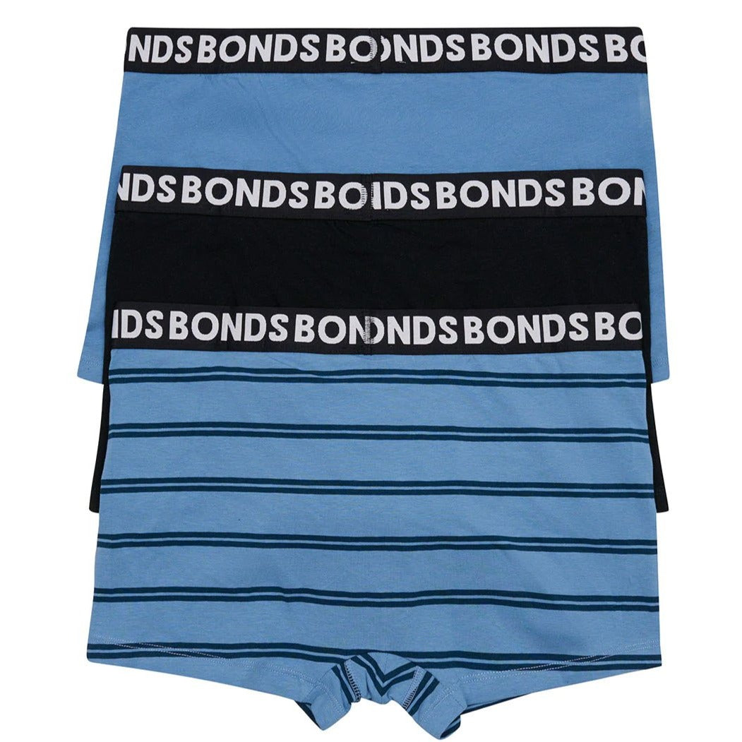 Bonds Everyday Stripe Trunks 3 Pack In Black And Navy