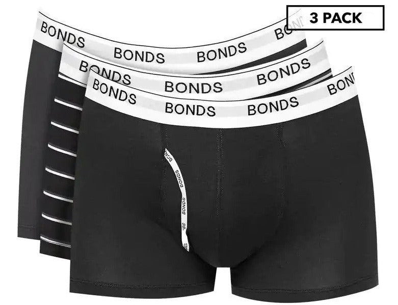 Bonds Men's Guyfront Trunks 3-Pack - Black/Stripe/Grey